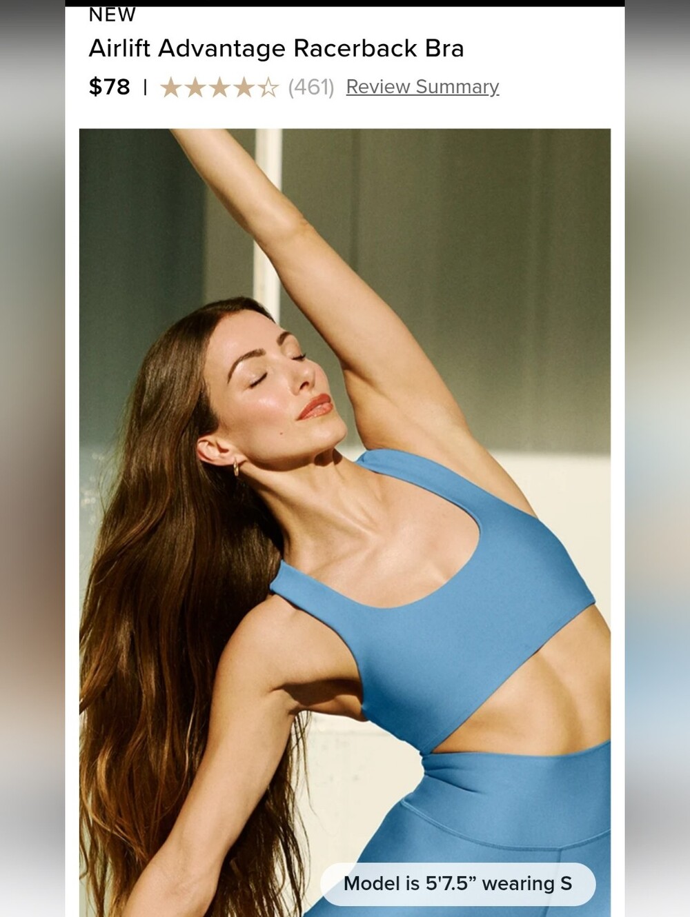 ALO Yoga Airlift Advantage Racerback Bra in Blue